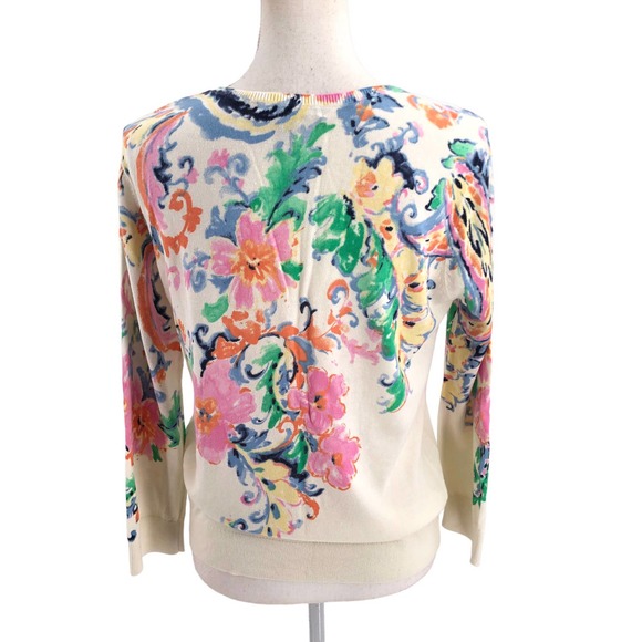 Lauren Ralph Lauren Womens Size Large Lightweight Sweater Floral Print Pullover - Picture 2 of 6